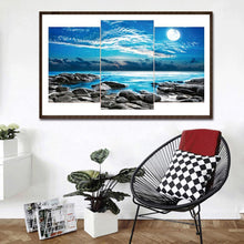 Load image into Gallery viewer, 3pcs/set Sea View - Full Drill Round Drill Painting - 80x45cm
