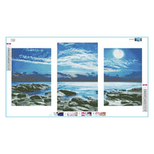 Load image into Gallery viewer, 3pcs/set Sea View - Full Drill Round Drill Painting - 80x45cm
