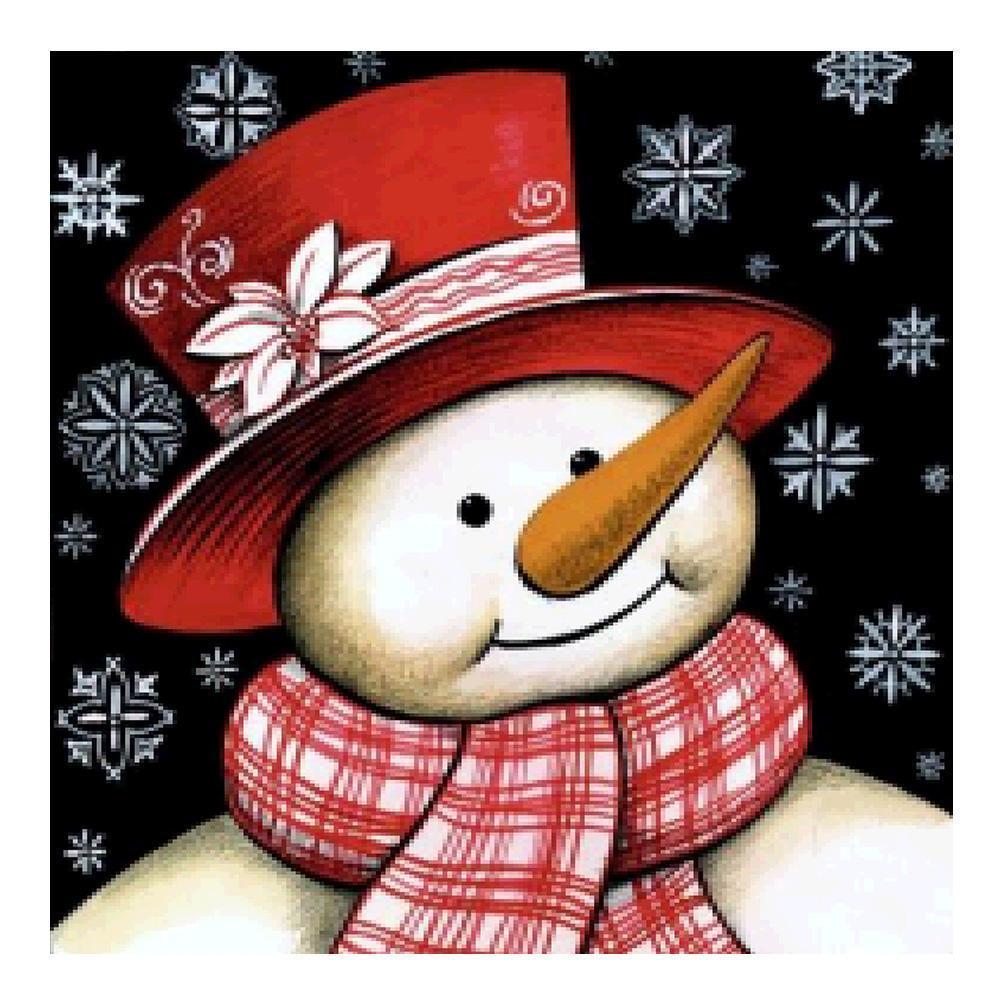 Christmas Snowman - Full Drill Round Drill - 25x25cm