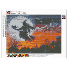 Load image into Gallery viewer, Halloween Cat Witch - Full Drill Round Drill - 30x40cm
