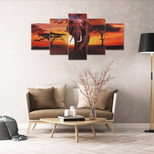 Load image into Gallery viewer, 5pcs/set Elephant - Full Drill Round Drill Painting - 95x45cm
