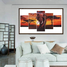 Load image into Gallery viewer, 5pcs/set Elephant - Full Drill Round Drill Painting - 95x45cm
