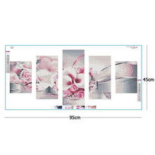 Load image into Gallery viewer, 5pcs/set Flower - Full Drill Round Drill Painting - 95x45cm
