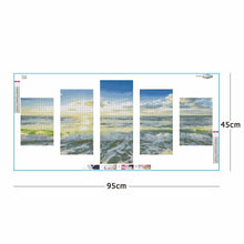 Load image into Gallery viewer, 5pcs/set Beach - Full Drill Round Drill Painting - 95x45cm
