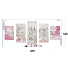 Load image into Gallery viewer, 5pcs/set Flower - Full Drill Round Drill Painting - 95x45cm
