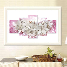 Load image into Gallery viewer, 5pcs/set Flower - Full Drill Round Drill Painting - 95x45cm
