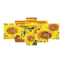 Load image into Gallery viewer, 5pcs/set Sunflower - Full Drill Round Drill Painting  - 95x45cm
