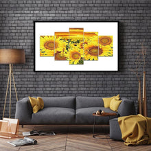 Load image into Gallery viewer, 5pcs/set Sunflower - Full Drill Round Drill Painting  - 95x45cm
