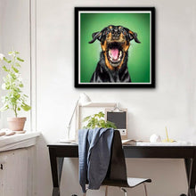 Load image into Gallery viewer, Black Yellow Dog - Full Drill Round Drill - 25x25cm
