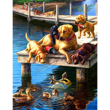 Load image into Gallery viewer, Dogs Ducks - Full Drill Round Drill - 30x30cm
