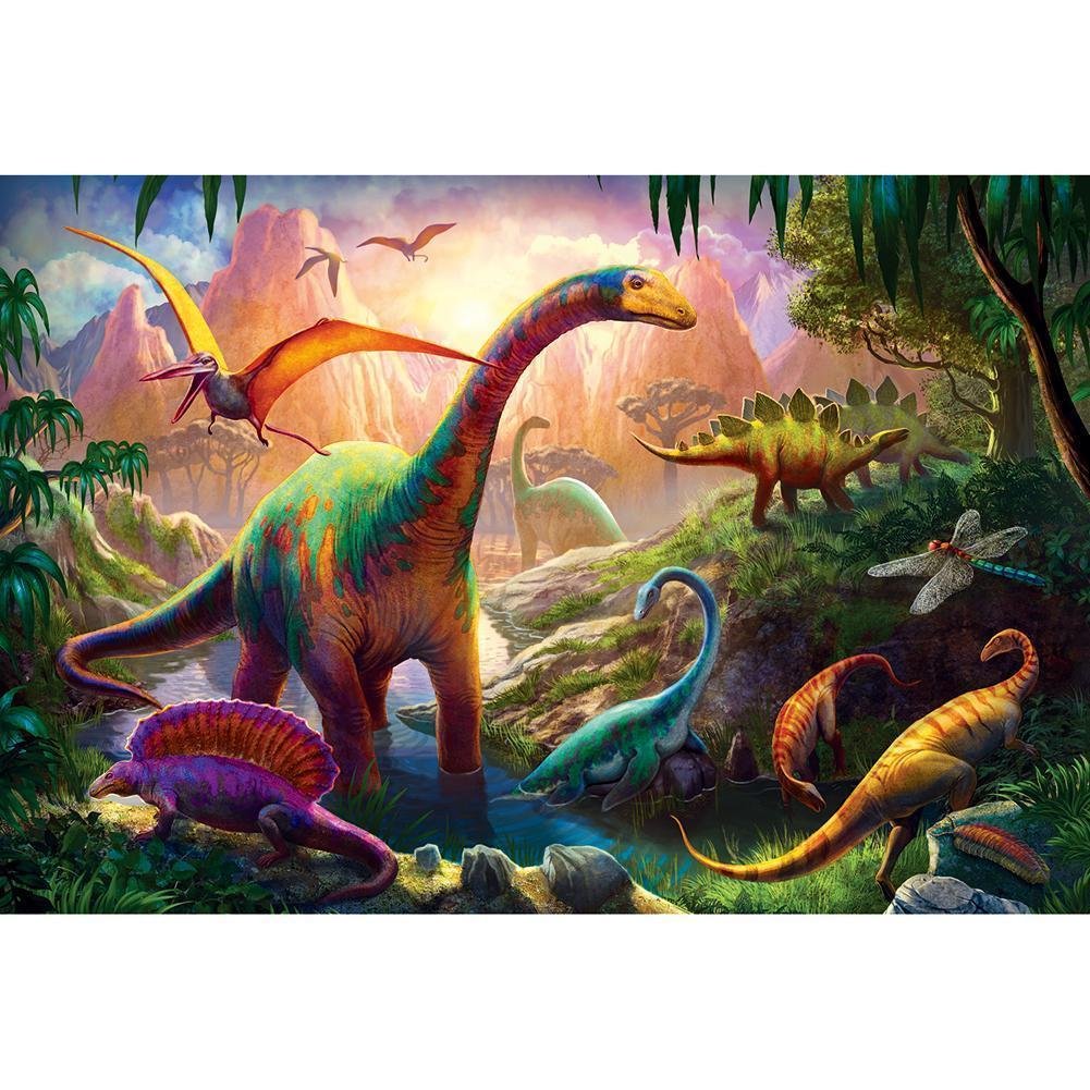 Dinosaurs - Full Drill Round Drill - 40x30cm