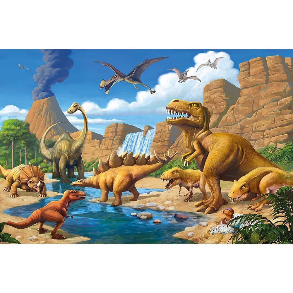 Dinosaurs Sky - Full Drill Round Drill - 40x30cm