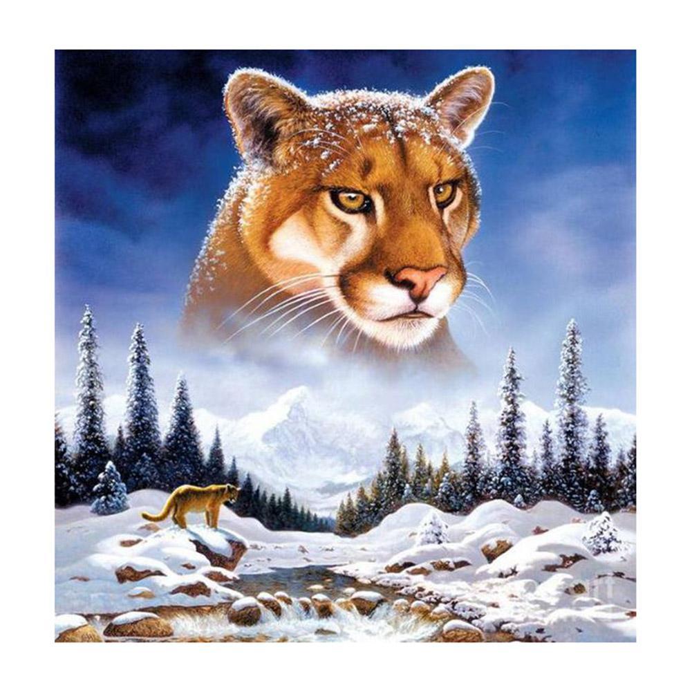 Snow Mountain Tiger - Full Drill Round Drill - 30x30cm