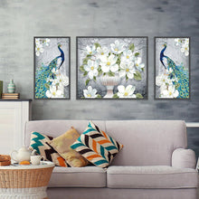 Load image into Gallery viewer, 3pcs/set Peacock - Full Drill Round Drill Painting - 90x40cm
