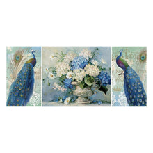 Load image into Gallery viewer, 3pcs/set Peacock - Full Drill Round Drill Painting - 90x40cm
