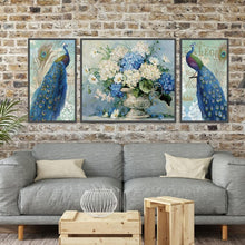 Load image into Gallery viewer, 3pcs/set Peacock - Full Drill Round Drill Painting - 90x40cm
