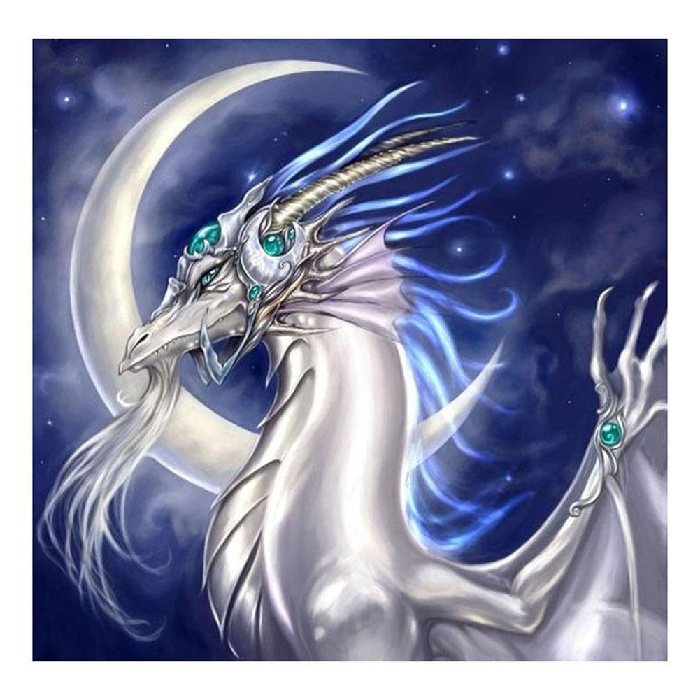 White Dragon Moon - Full Drill Round Drill - 30x30cm