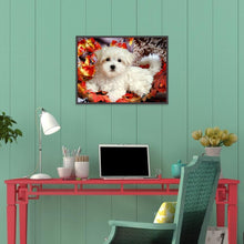 Load image into Gallery viewer, White Dog - Full Drill Round Drill - 40x30cm
