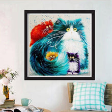 Load image into Gallery viewer, Cartoon Cat Family - Full Drill Round Drill - 30x30cm
