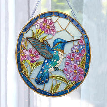 Load image into Gallery viewer, Stained Glass Hummingbird-Single Side Drill-Diamond Pendant
