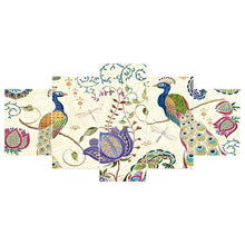 Load image into Gallery viewer, 5pcs/set Peafowl - Full Drill Round Drill Painting - 95x45cm
