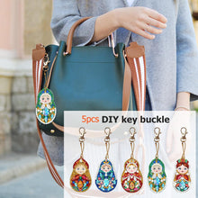 Load image into Gallery viewer, 5pcs Matryoshka DIY Keychain
