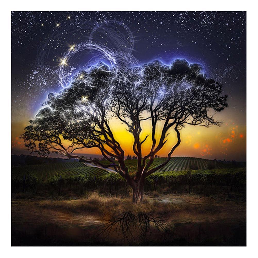 Moon Tree - Full Drill Round Drill - 30x30cm