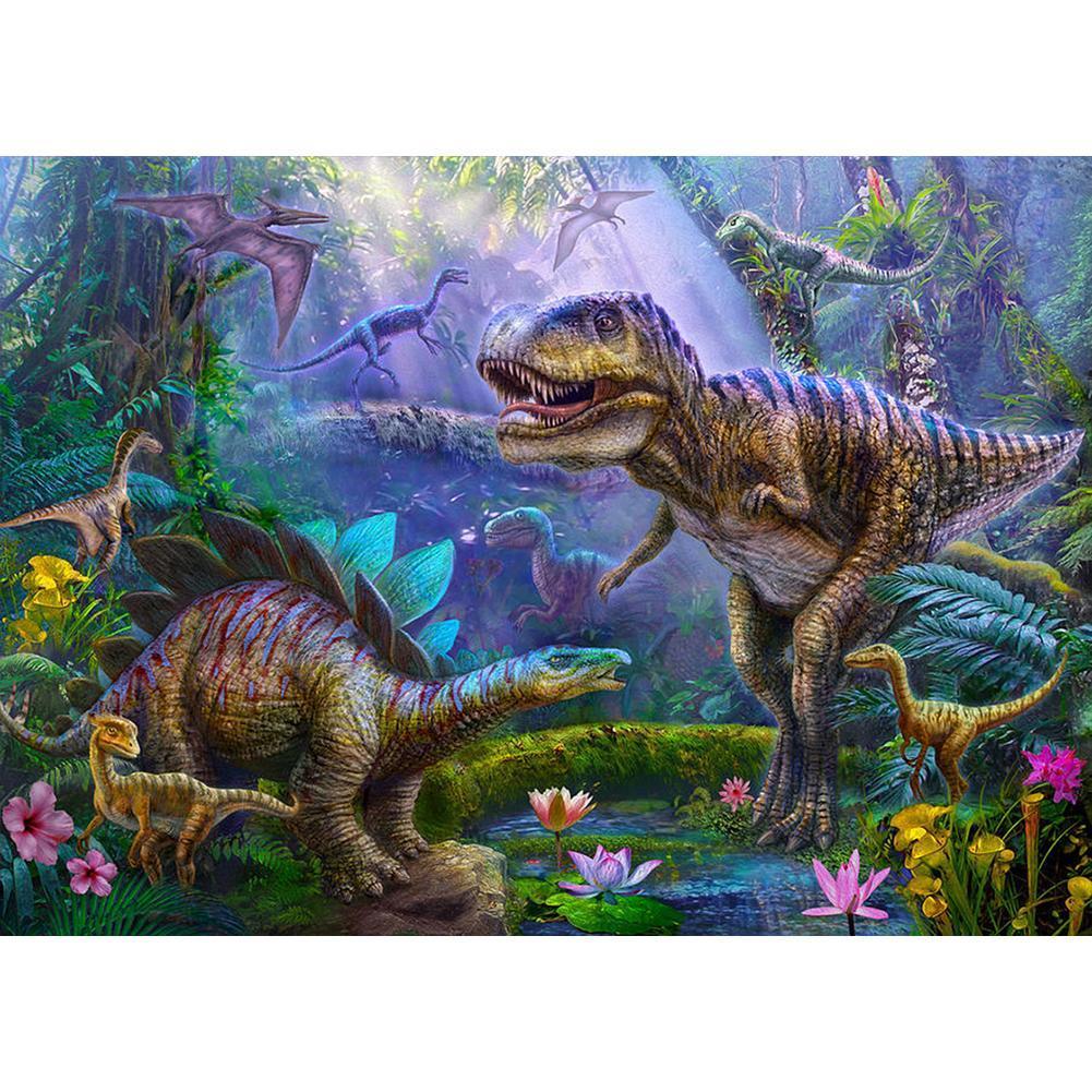 Dinosaur  - Full Drill Round Drill - 40x30cm