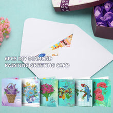 Load image into Gallery viewer, 6pcs/set Flower and Birds Greeting Cards Diamond Painting
