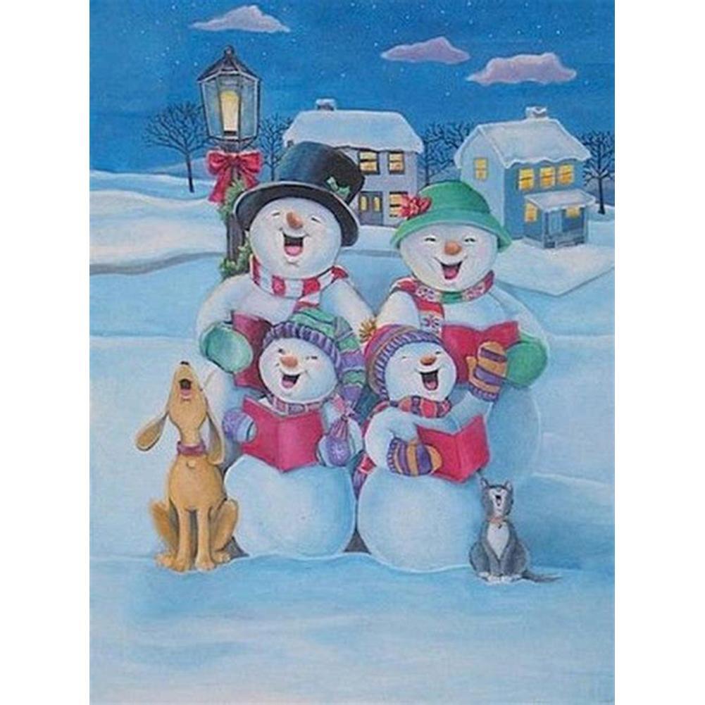 Snowman  - Full Drill Round Drill - 30x40cm