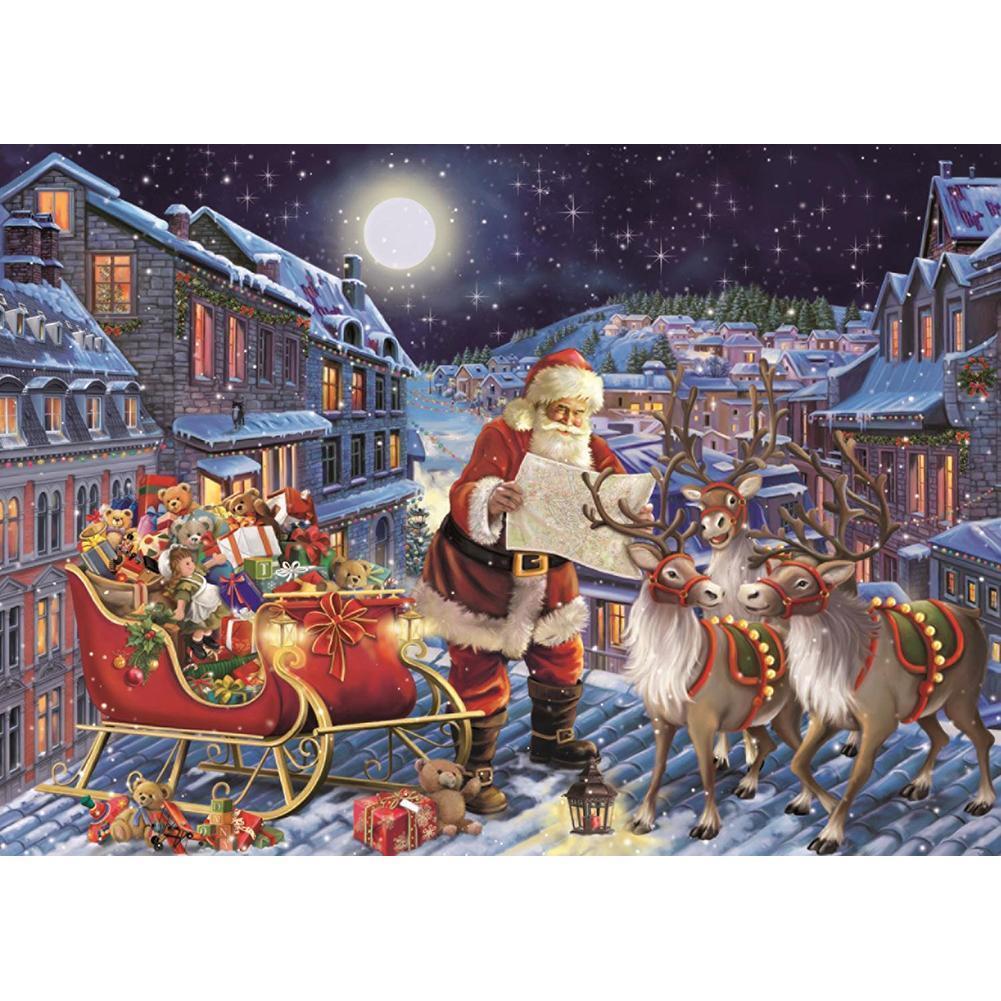 Santa Claus  - Full Drill Round Drill - 40x30cm