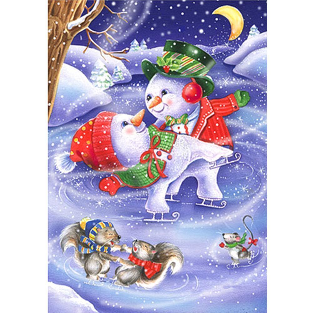 Santa Claus Animal  - Full Drill Round Drill - 40x30cm