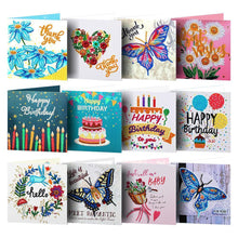 Load image into Gallery viewer, 12pcs Birthday Greeting Card Diamond Painting
