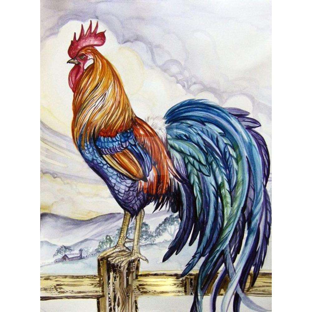 Rooster  - Full Drill Round Drill - 30x40cm