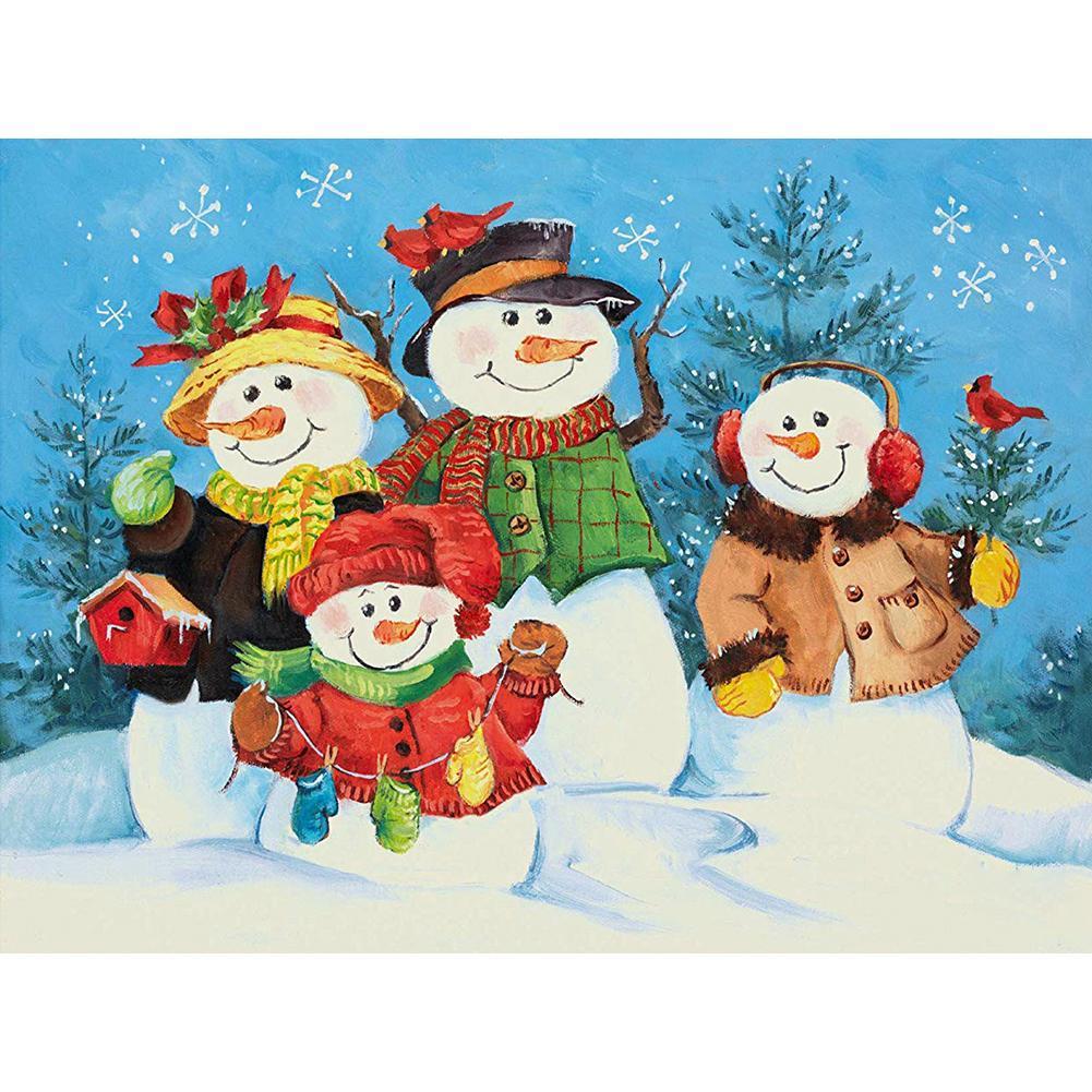 Snowman - Full Drill Round Drill - 40x30cm