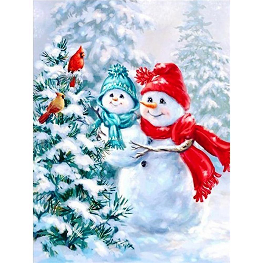 Snowman  - Full Drill Round Drill - 30x40cm