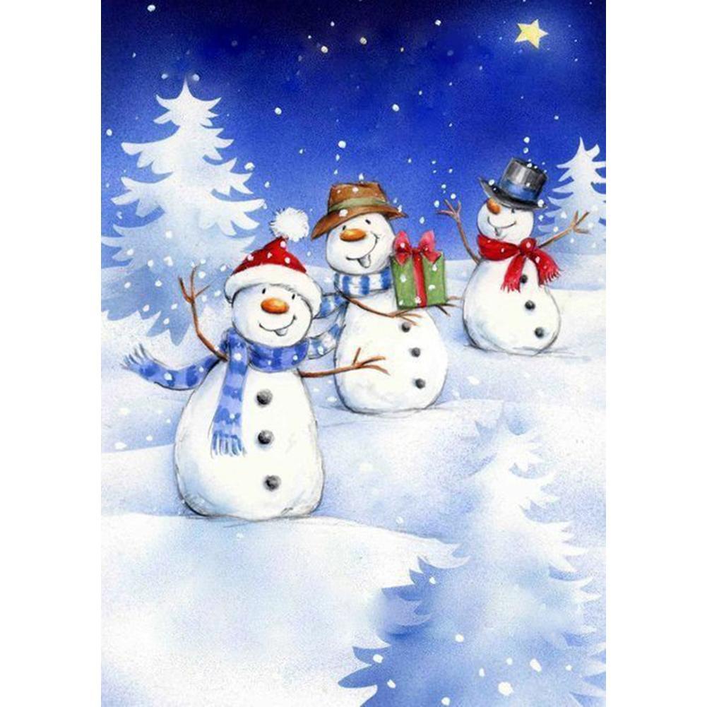 Snowman  - Full Drill Round Drill - 30x40cm