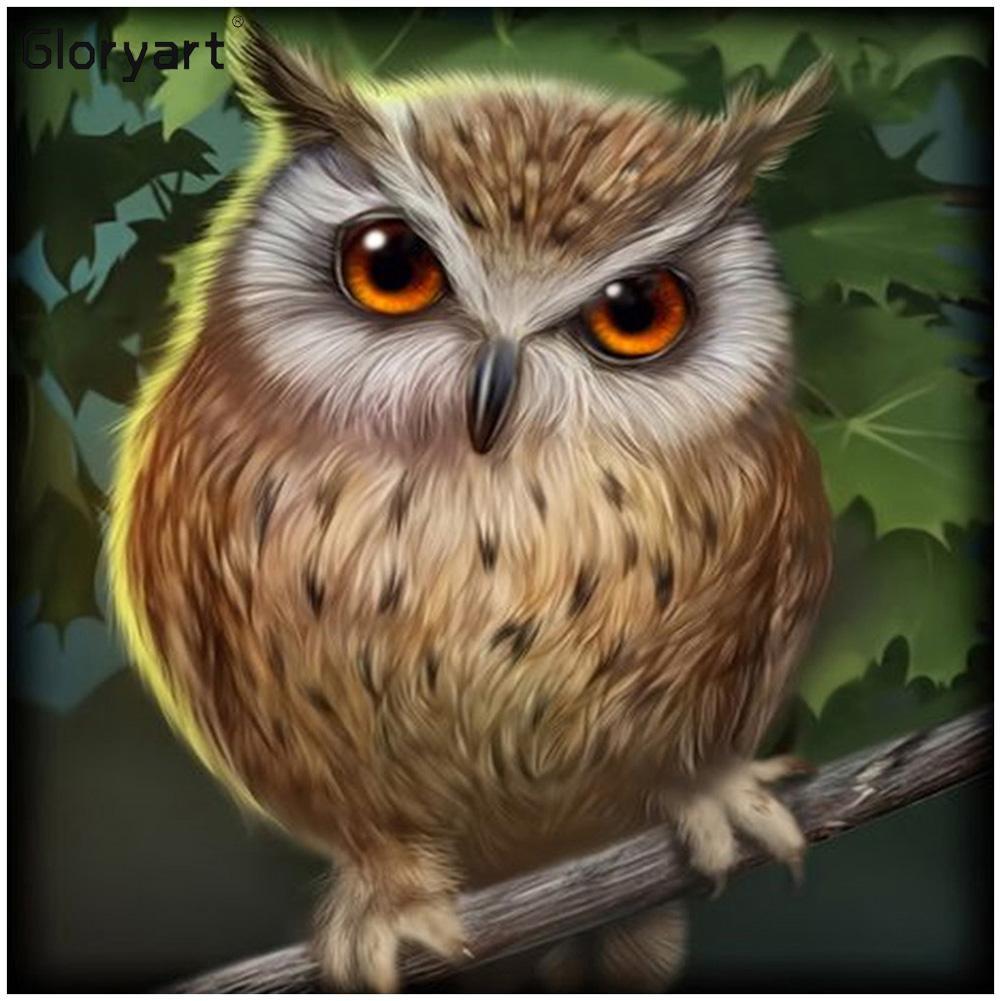 Gloryart Owl  - Full Drill Round Drill - 30x30cm