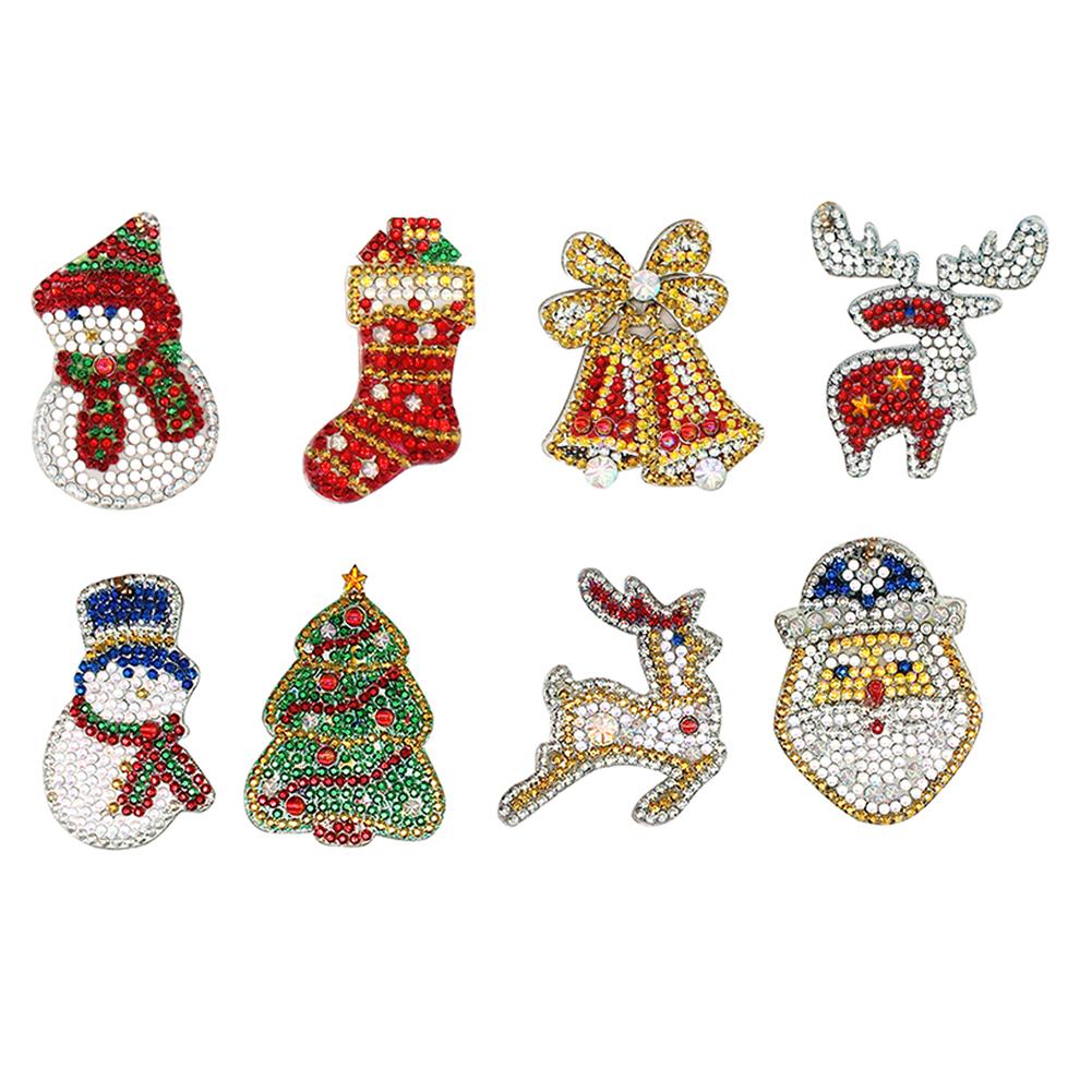 8pcs Christmas DIY Keychain