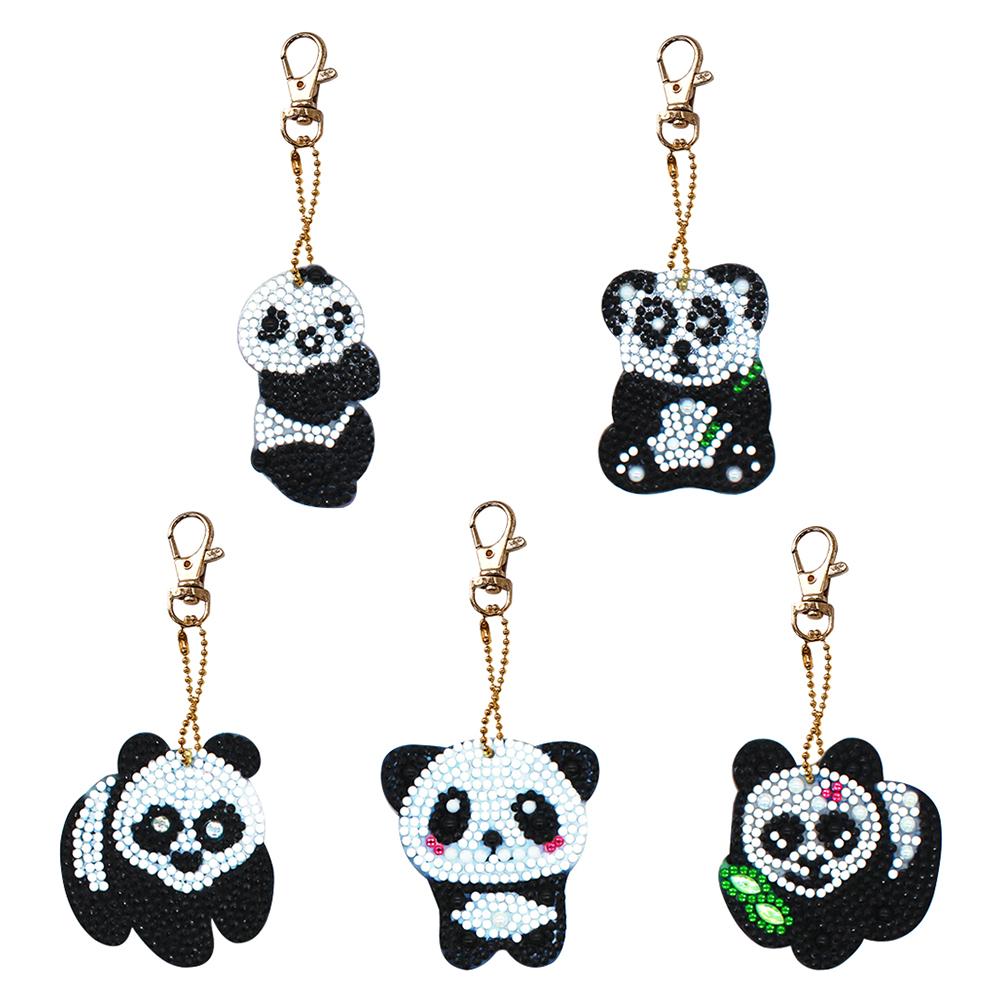 5pcs Panda DIY Keychain