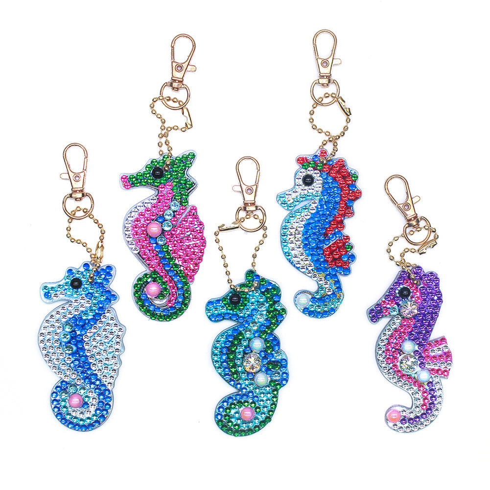 5pcs Seahorse DIY Keychain