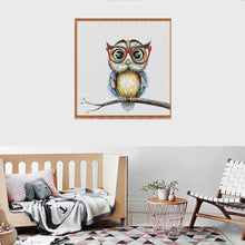 Load image into Gallery viewer, Glasses Owl - Full Drill Round Drill - 30x30cm
