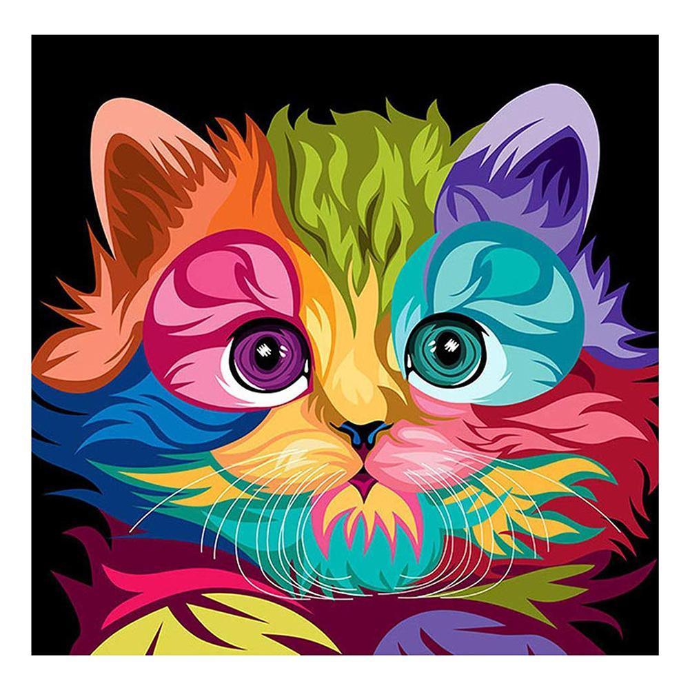 Colorful Cat - Full Drill Round Drill - 30x30cm