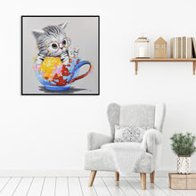 Load image into Gallery viewer, Cup Cat - Full Diamond Painting - 30x30cm
