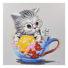 Load image into Gallery viewer, Cup Cat - Full Diamond Painting - 30x30cm
