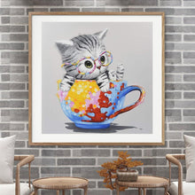 Load image into Gallery viewer, Cup Cat - Full Diamond Painting - 30x30cm
