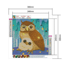 Load image into Gallery viewer, Owls Ornaments - Full Drill Round Drill - 30x30cm
