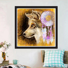 Load image into Gallery viewer, Wolf and Dream Catcher - Full Drill Round Drill - 30x30cm
