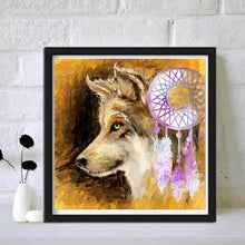 Load image into Gallery viewer, Wolf and Dream Catcher - Full Drill Round Drill - 30x30cm
