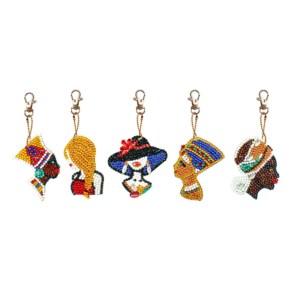 5pcs Woman DIY Keychain